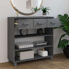 vidaXL Console Table | Dark Grey | Solid Pinewood, MDF | Standard 3