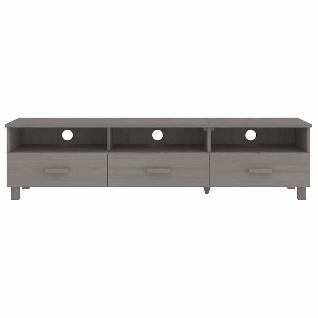 vidaXL Tv Cabinet | Light grey | Solid pinewood, MDF | Medium | Tv Cabinet 3