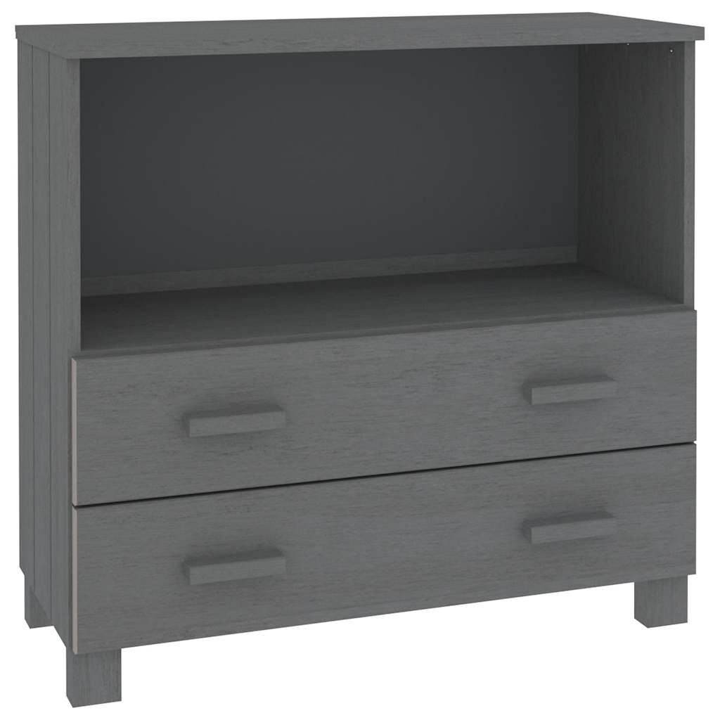 vidaXL Sideboard "HAMAR" Dark Grey 85x35x80 cm Solid Wood Pine 2