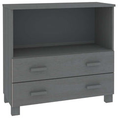 vidaXL Sideboard "HAMAR" Dark Grey 85x35x80 cm Solid Wood Pine 2
