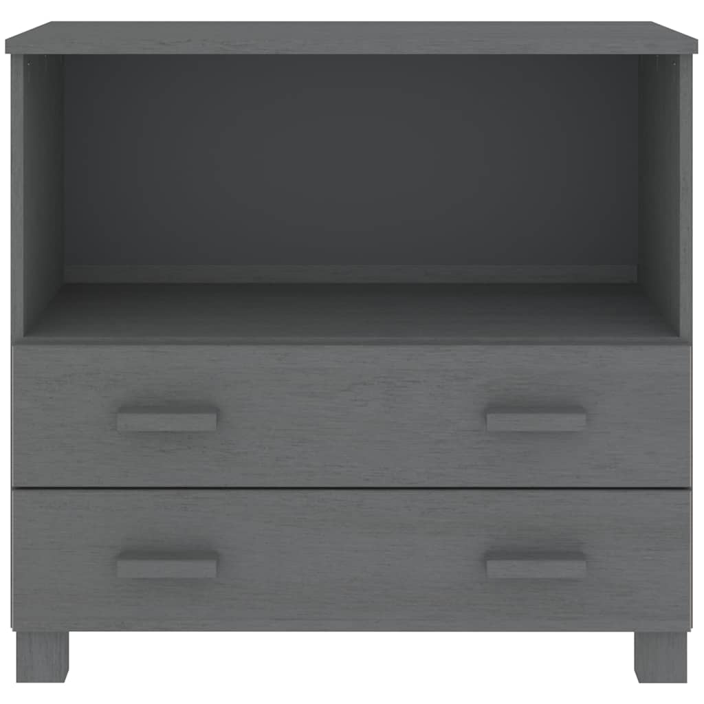 vidaXL Sideboard "HAMAR" Dark Grey 85x35x80 cm Solid Wood Pine 4