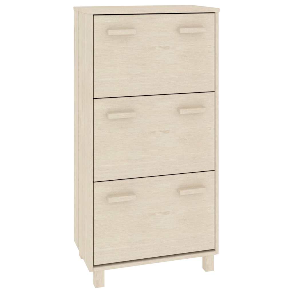 vidaXL Shoe Cabinet | Honey Brown | Solid pinewood, MDF, plastic | Medium 2
