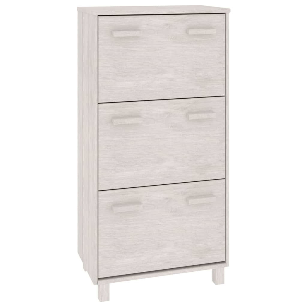 vidaXL Shoe Cabinet | White | Solid pinewood, MDF, plastic | Medium 2