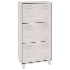 vidaXL Shoe Cabinet | White | Solid pinewood, MDF, plastic | Medium 2