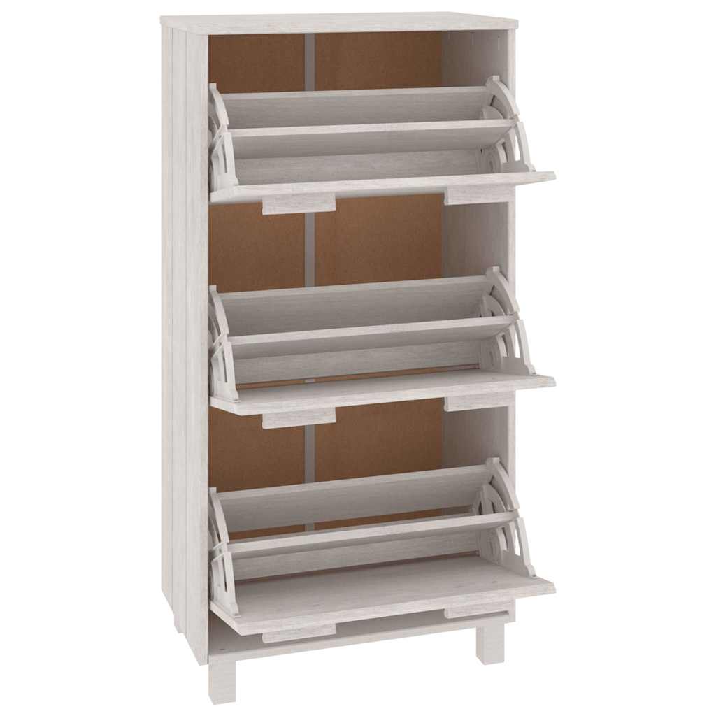 vidaXL Shoe Cabinet | White | Solid pinewood, MDF, plastic | Medium 4