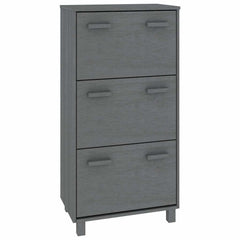 vidaXL Shoe Cabinet | Dark grey | Solid pinewood | Medium | Shoe Cabinet 2