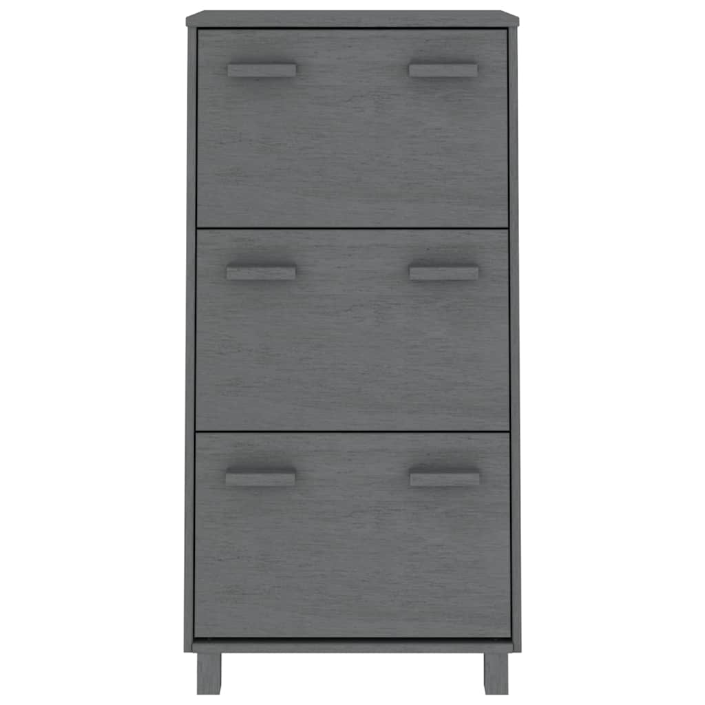 vidaXL Shoe Cabinet | Dark grey | Solid pinewood | Medium | Shoe Cabinet 3