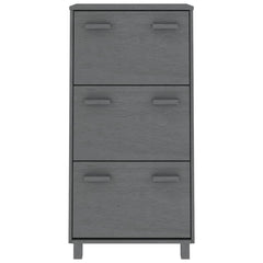 vidaXL Shoe Cabinet | Dark grey | Solid pinewood | Medium | Shoe Cabinet 3