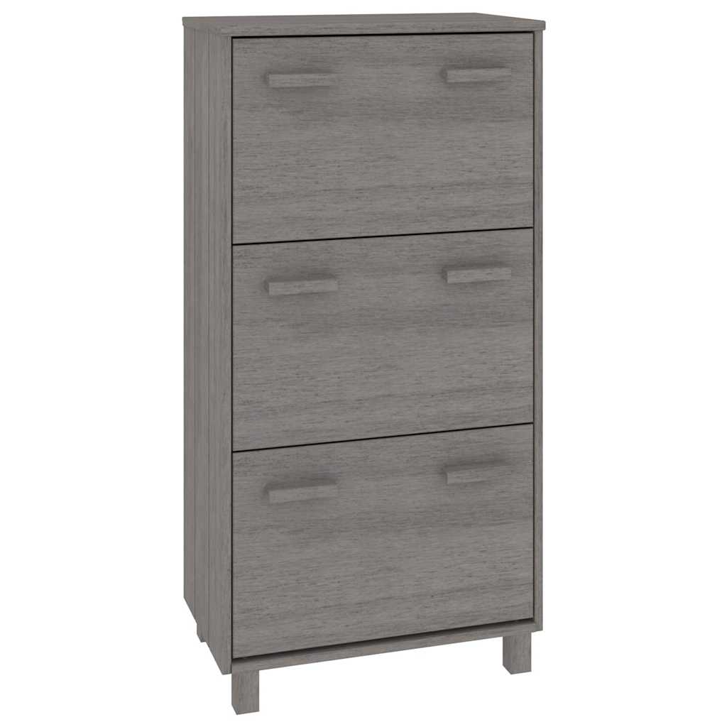 vidaXL Shoe Cabinet | Light grey | Solid pine wood, MDF, plastic | Medium 2
