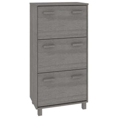 vidaXL Shoe Cabinet | Light grey | Solid pine wood, MDF, plastic | Medium 2