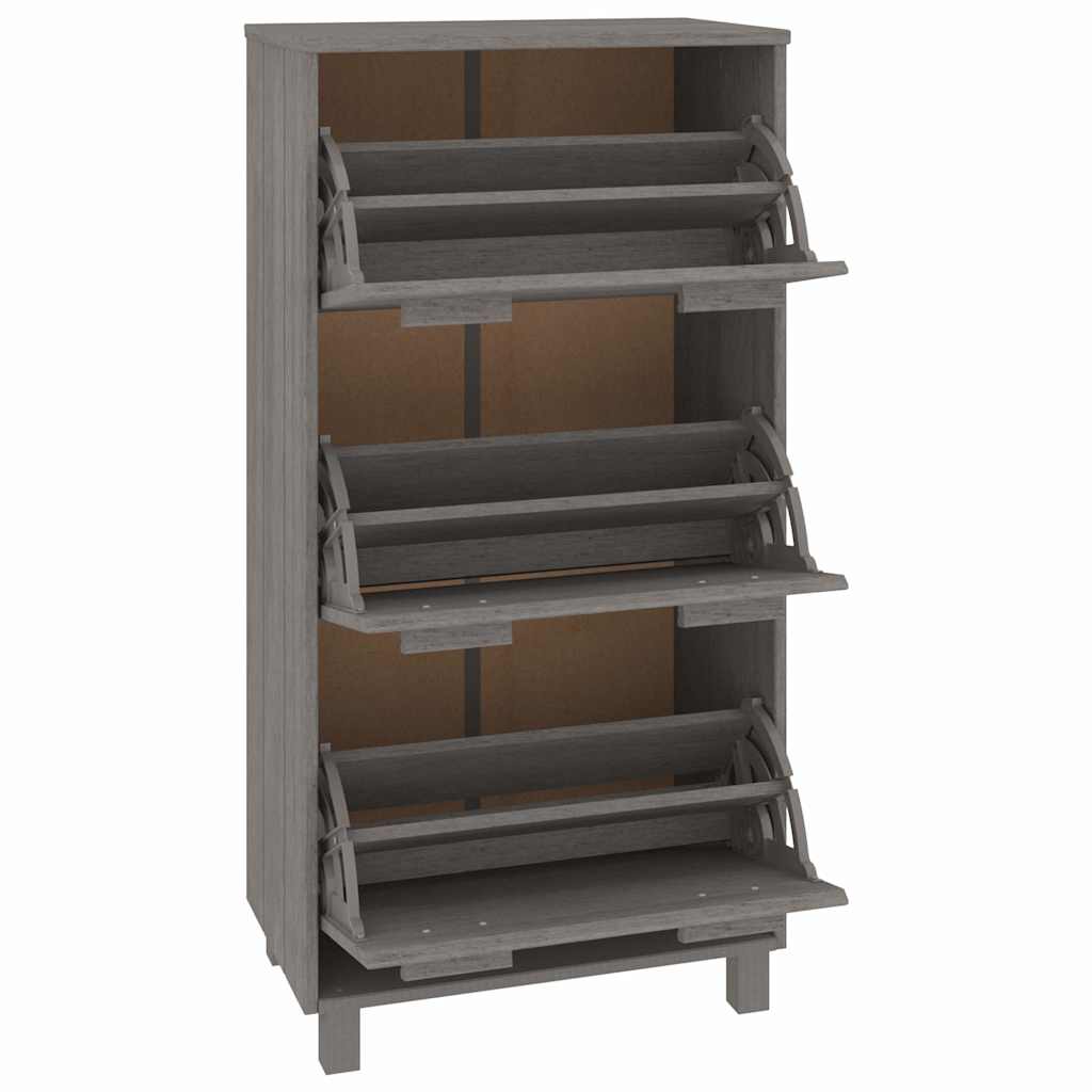 vidaXL Shoe Cabinet | Light grey | Solid pine wood, MDF, plastic | Medium 4