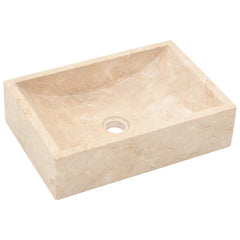 Bathroom Vanity Cabinet with Marble Sinks Solid Wood Teak Cream
