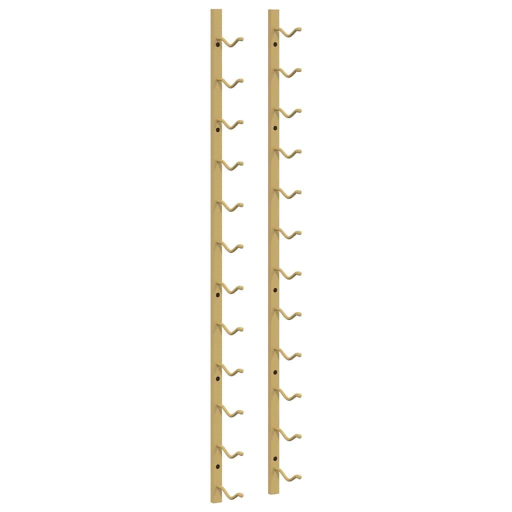 vidaXL Wall Mounted Wine Rack for 12 Bottles Gold Iron 2