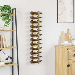 vidaXL Wall Mounted Wine Rack for 12 Bottles Gold Iron 3