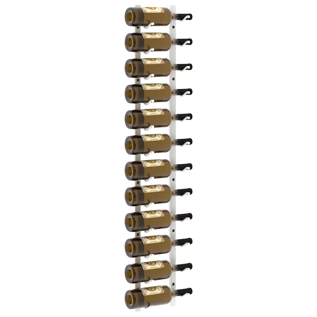 vidaXL Wall Mounted Wine Rack for 12 Bottles 2 pcs White Iron 4