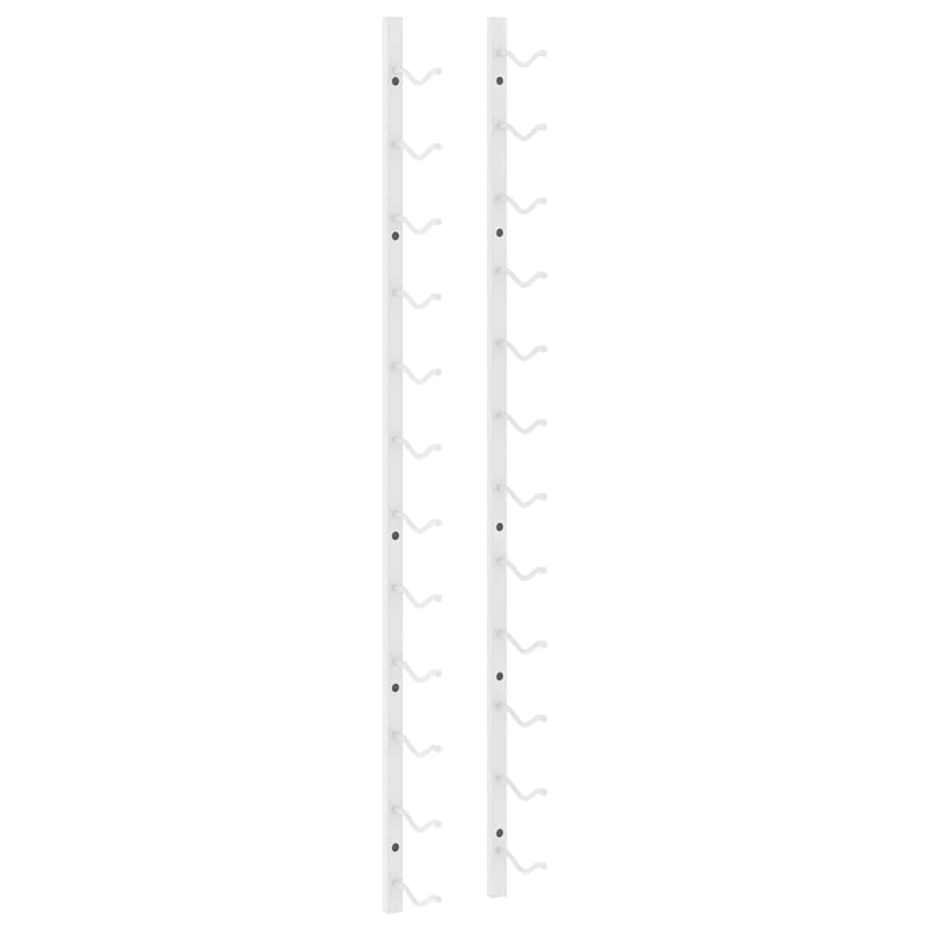 vidaXL Wall Mounted Wine Rack for 12 Bottles 2 pcs White Iron 6