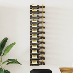 Wall Mounted Wine Rack for Bottles Iron in Gold