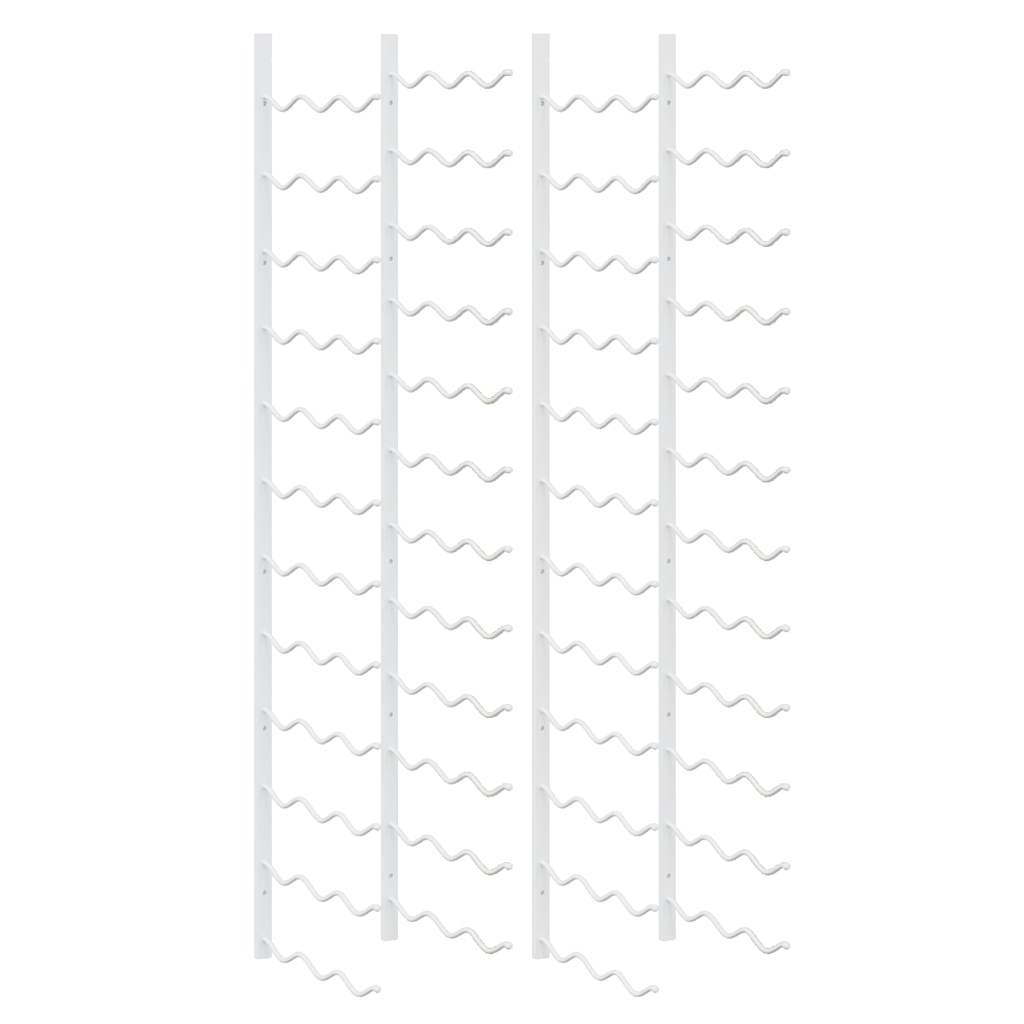 vidaXL Wall Mounted Wine Rack for 36 Bottles 2 pcs White Iron 2