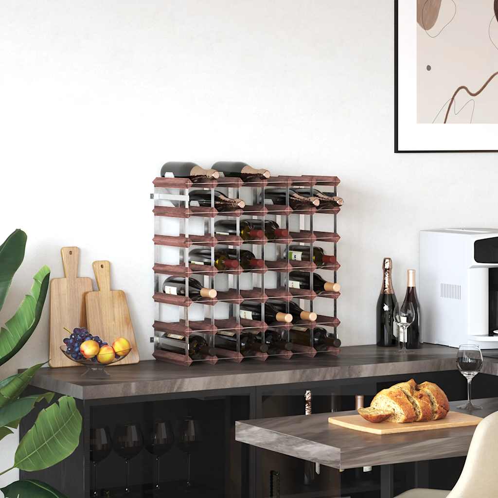 vidaXL Wine Rack for 42 Bottles Brown Solid Wood Pine 3