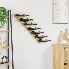 vidaXL Wall-mounted Wine Rack for 7 Bottles Gold Metal 3
