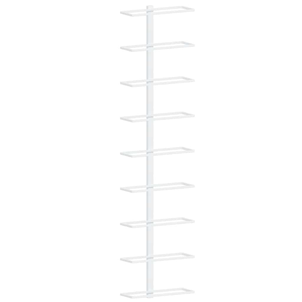 vidaXL Wall-mounted Wine Rack for 9 Bottles White Iron 2