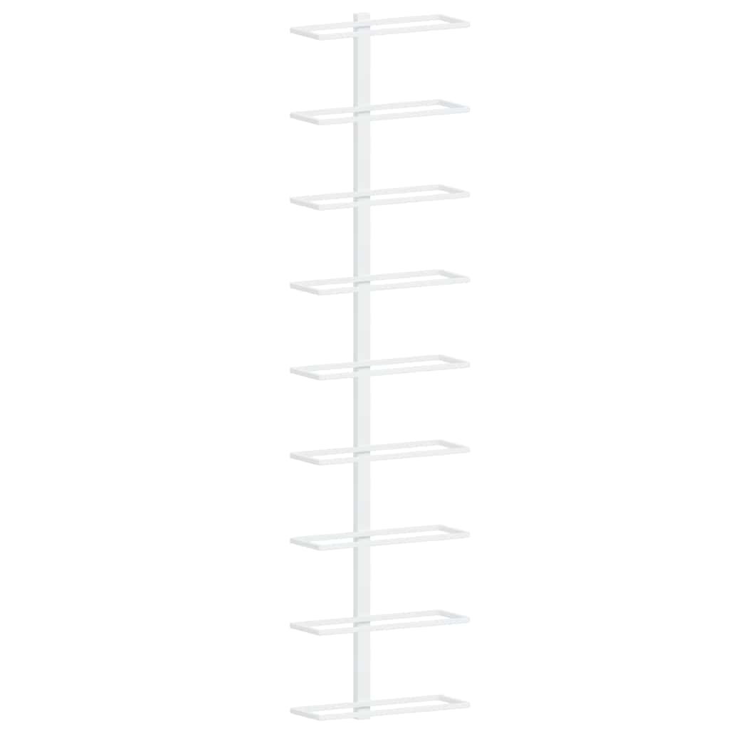 vidaXL Wall-mounted Wine Rack for 9 Bottles 2 pcs White Iron 6