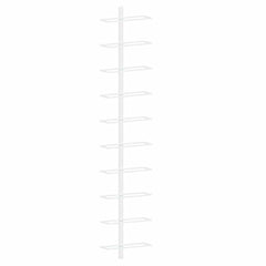 vidaXL Wall-mounted Wine Rack for 10 Bottles 2 pcs White Metal 5
