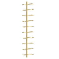 vidaXL Wall-mounted Wine Rack for 10 Bottles 2 pcs Gold Metal 5