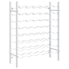 vidaXL Wine Rack for 48 Bottles White Metal 2