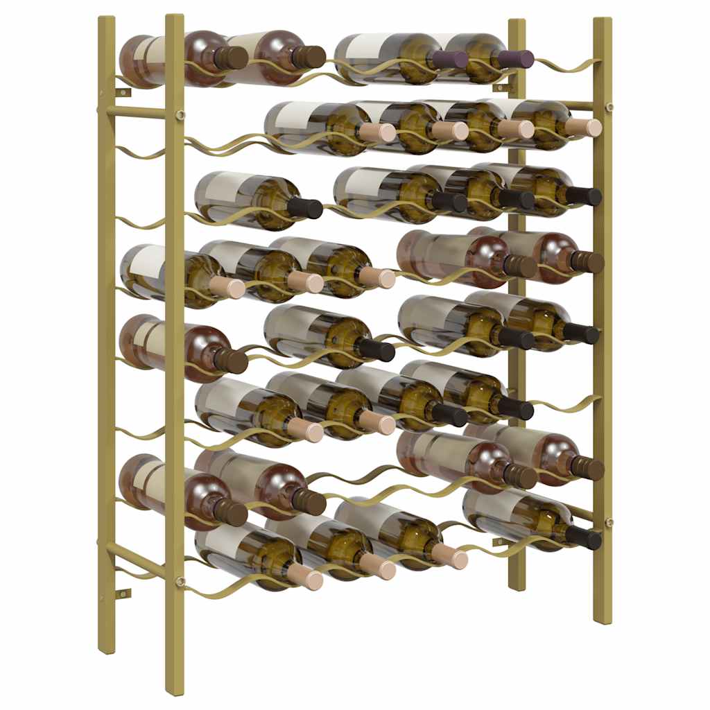vidaXL Wine Rack for 48 Bottles Gold Metal 4