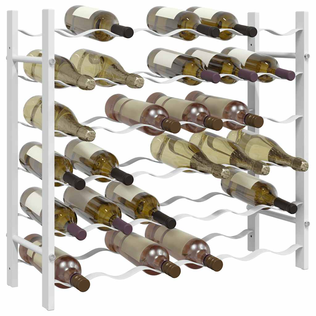 vidaXL Wine Rack for 36 Bottles White Metal 4