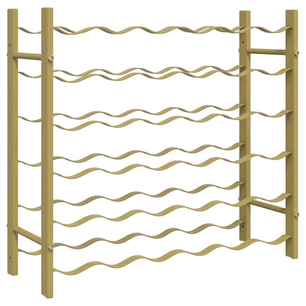 vidaXL Wine Rack for 36 Bottles Gold Metal 2