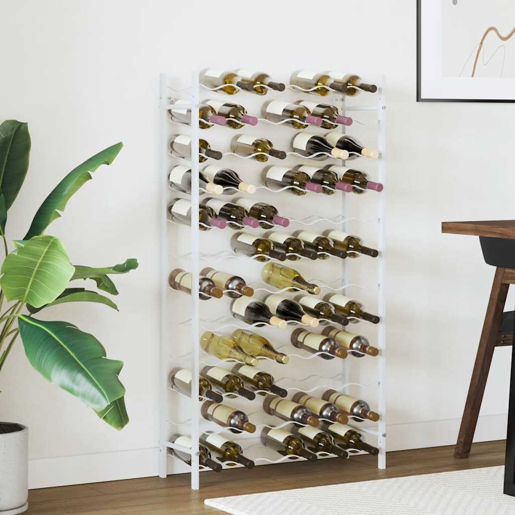 vidaXL Wine Rack for 72 Bottles White Metal 3