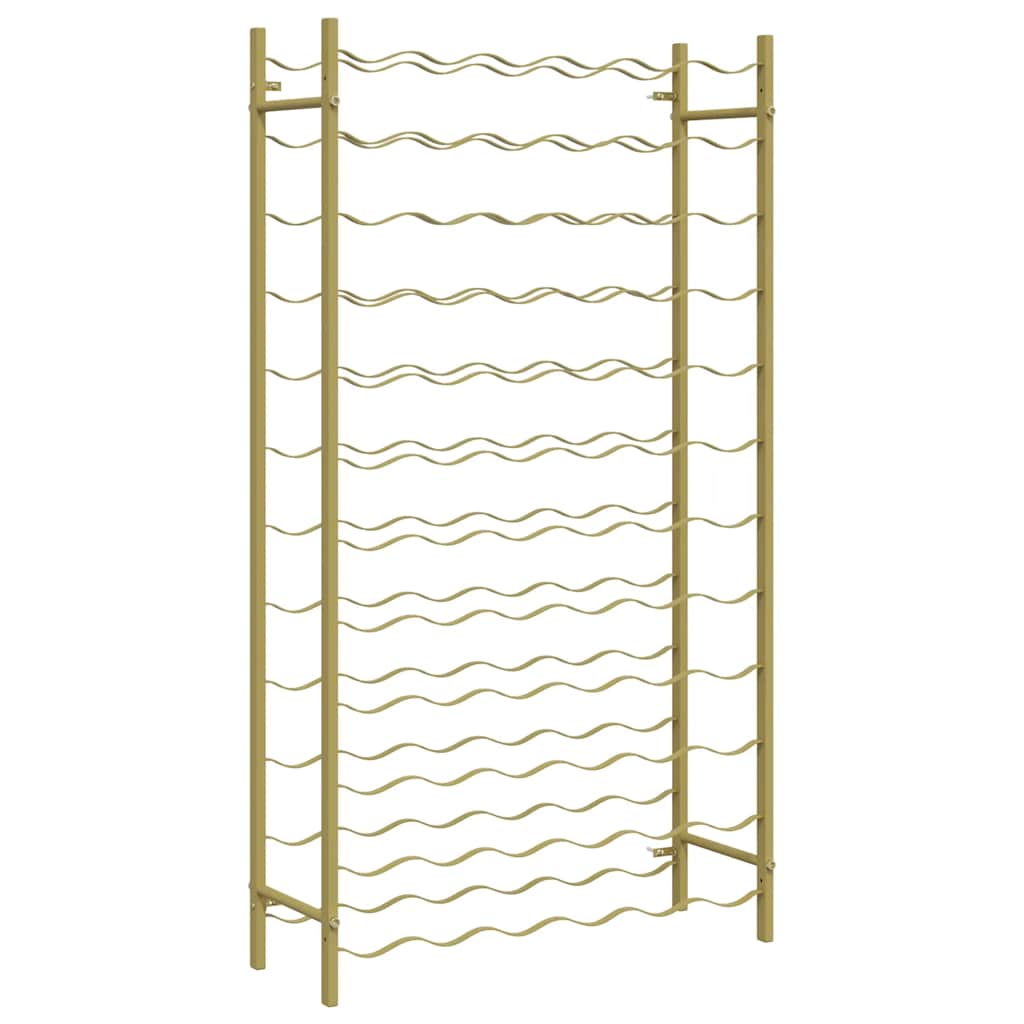 vidaXL Wine Rack for 72 Bottles Gold Metal 2