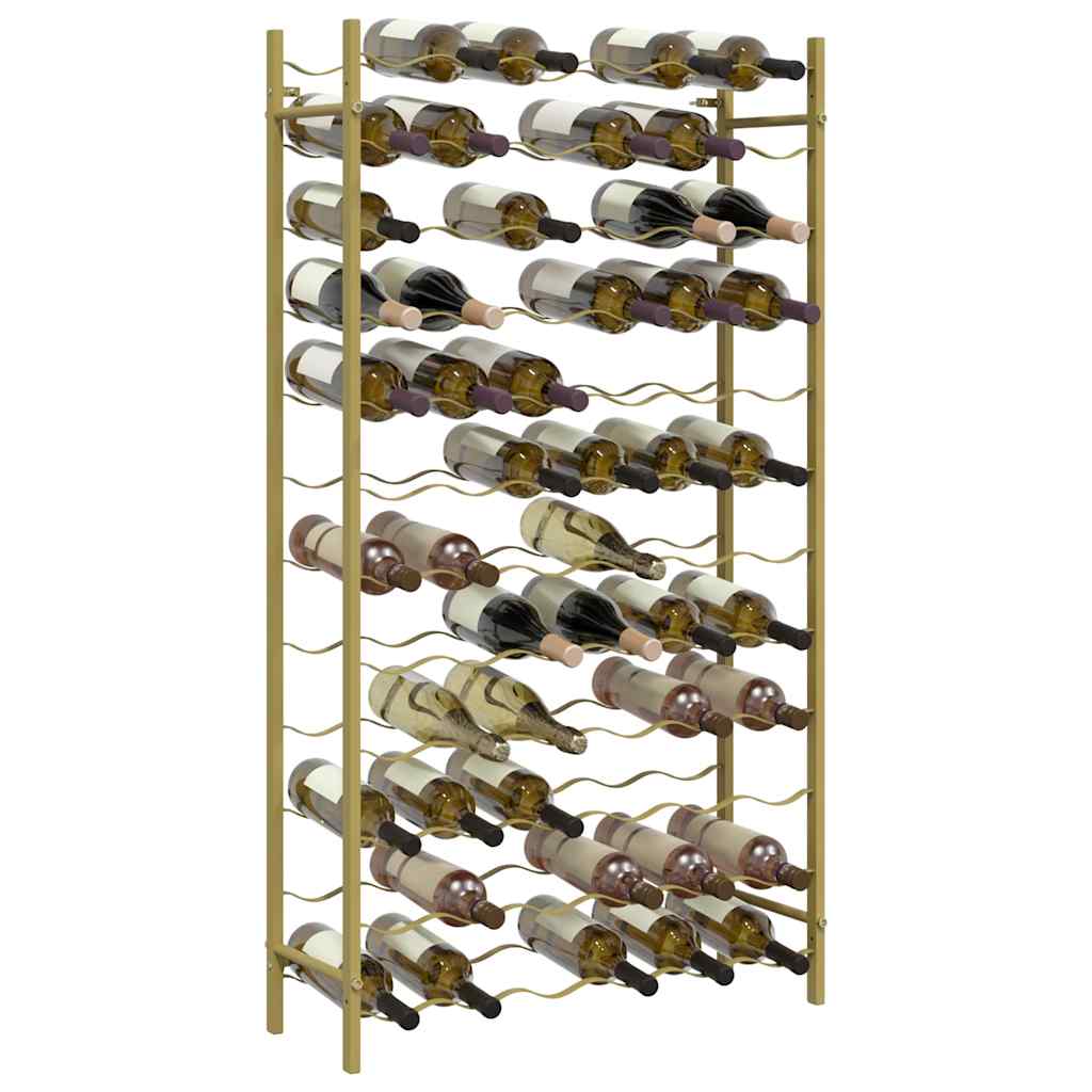 vidaXL Wine Rack for 72 Bottles Gold Metal 4