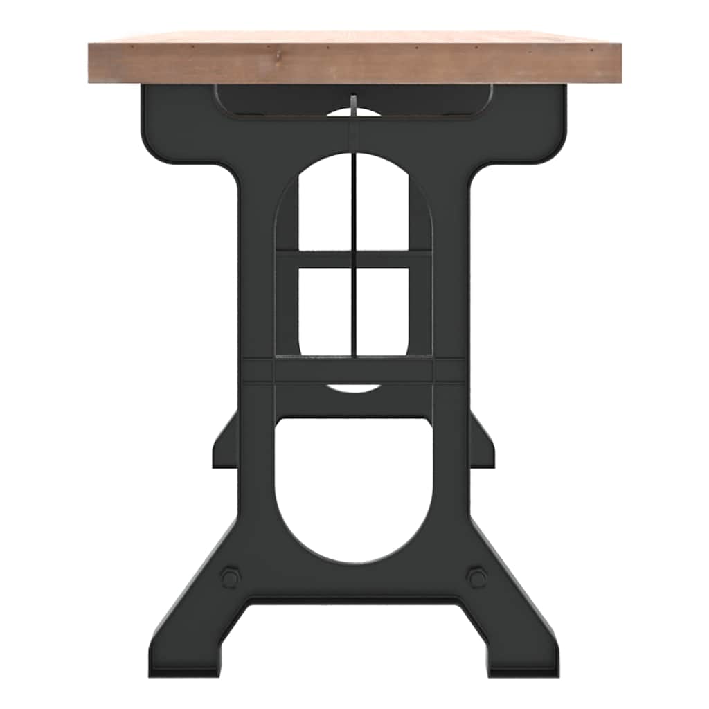 vidaXL Dining Table 110x65x82 cm Solid Wood Fir and Iron 4