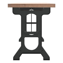 vidaXL Dining Table 110x65x82 cm Solid Wood Fir and Iron 4