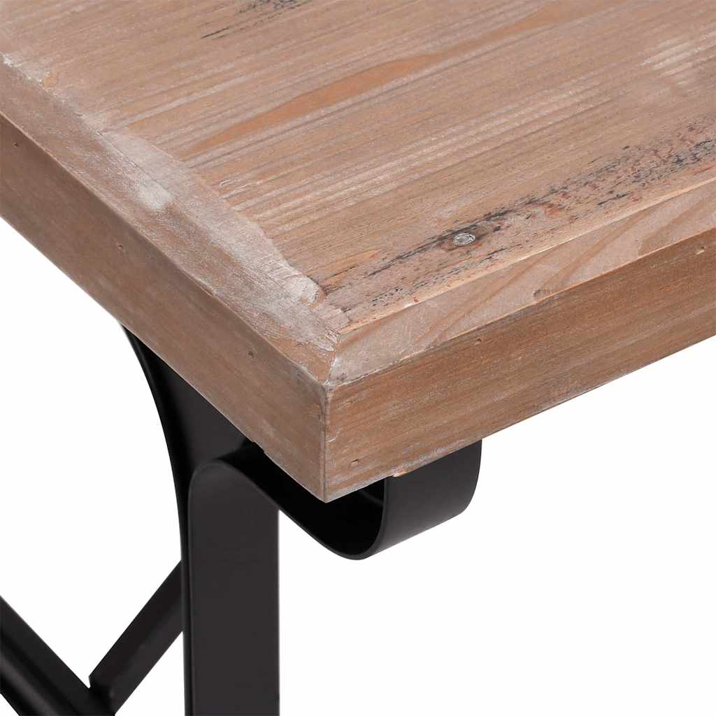 vidaXL Dining Table 110x65x82 cm Solid Wood Fir and Iron 5