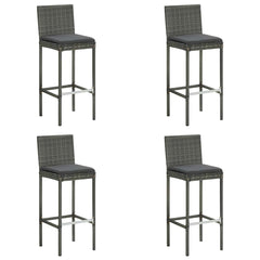 Garden Bar Cushions Poly Rattan Grey