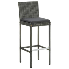 Garden Bar Cushions Poly Rattan Grey