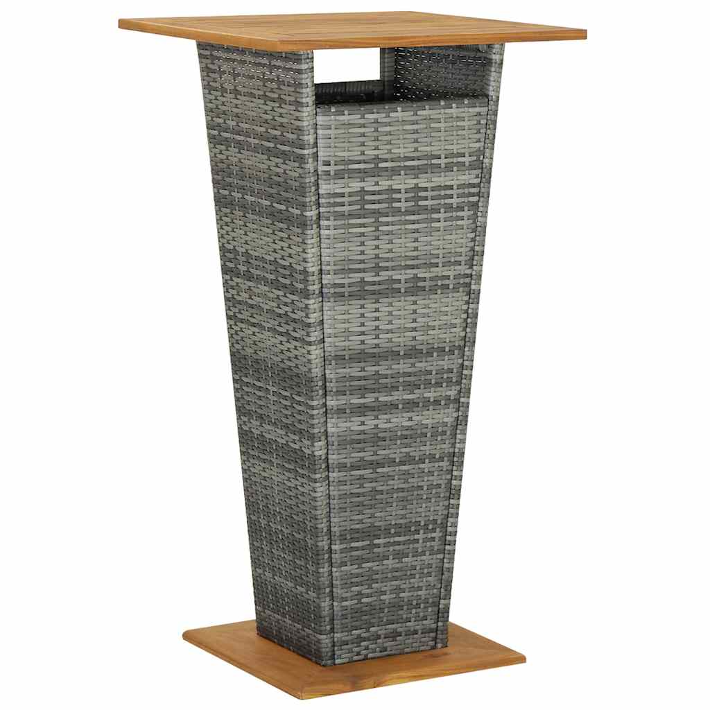 5 Piece Garden Bar Set with Cushions Poly Rattan Grey 60 cm 60 cm 4