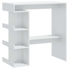 vidaXL Bar Table with Storage Rack High Gloss White 100x50x101.5 cm 2