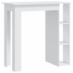 vidaXL Bar Table with Shelf White 102x50x103.5 cm Engineered Wood 2