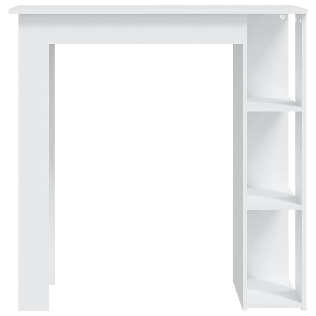 vidaXL Bar Table with Shelf White 102x50x103.5 cm Engineered Wood 3