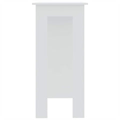 vidaXL Bar Table with Shelf White 102x50x103.5 cm Engineered Wood 4
