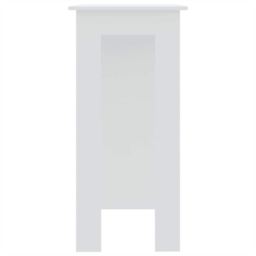 vidaXL Bar Table with Shelf White 102x50x103.5 cm Engineered Wood 4