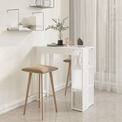 vidaXL Bar Table with Shelf White 102x50x103.5 cm Engineered Wood 6
