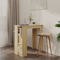 Bar Table with Shelf Engineered Wood in Sonoma Oak