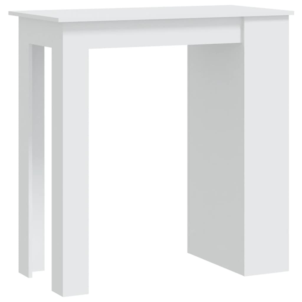 vidaXL Bar Table with Storage Rack White 102x50x103.5 cm Engineered Wood 2