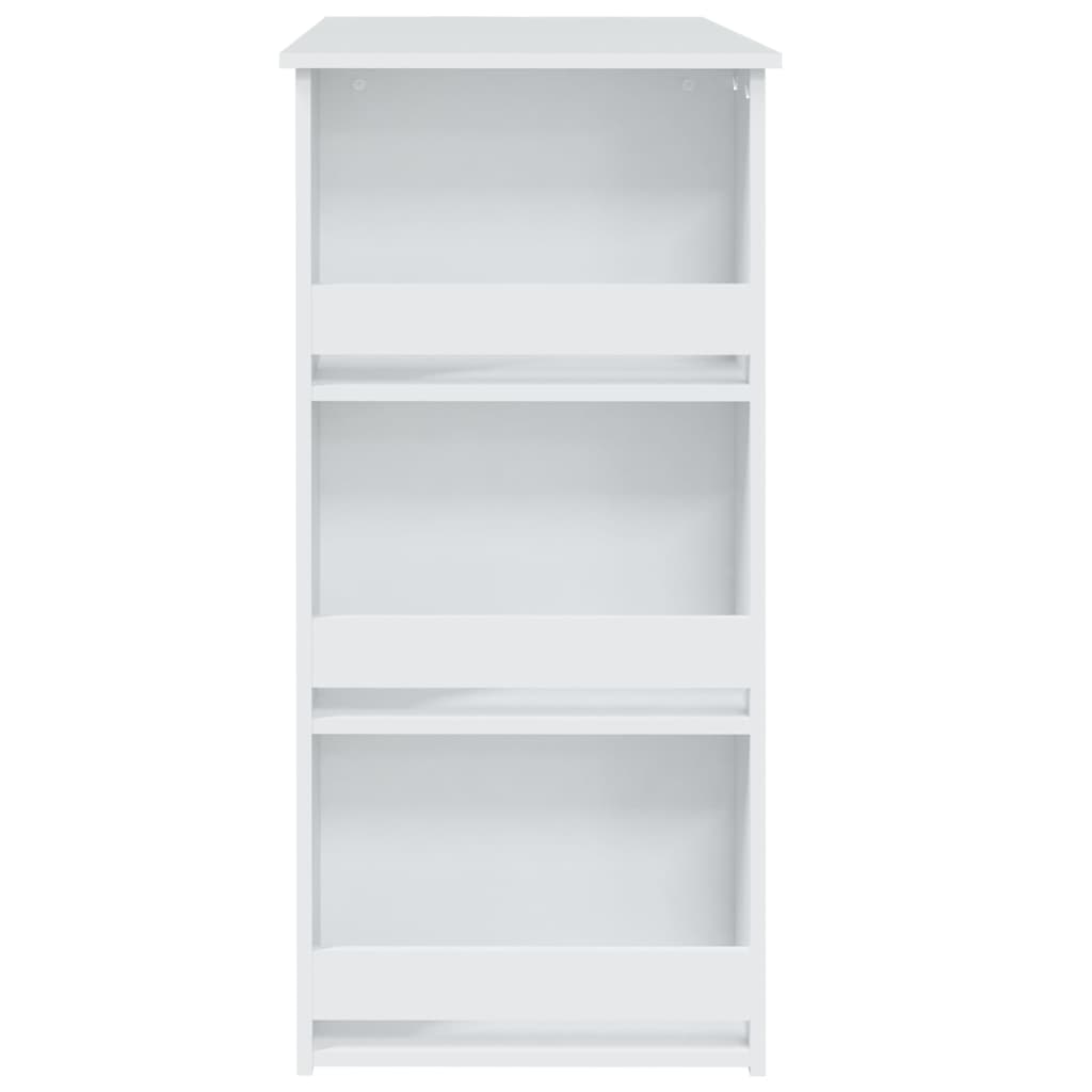 vidaXL Bar Table with Storage Rack White 102x50x103.5 cm Engineered Wood 6